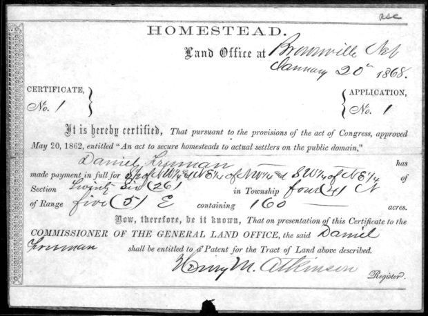 37 Objects Homestead Certificate